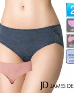 JHWPS011 제임스딘 베이직 소프트 터치 노라인 여자 삼각 누디 헴팬티 2매입 세트