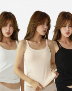 JLG6506 비너스 면스판 베이직 심플 여자 끈 나시 런닝