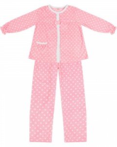 BN0816 모닝스타 쁘띠쁘랑 도트 밍크 극세사 리본 여성 수면 잠옷 상하세트