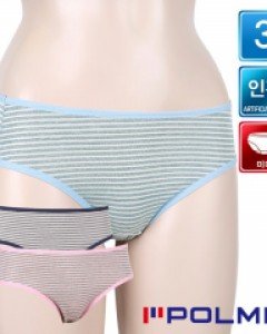 [90] PWP660 폴밋 쿨 인견 스판 흡습 속건 여성 미디 삼각 팬티 세트 3매입