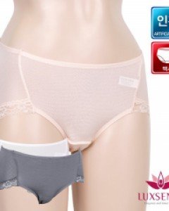 [그레이90] LP1044 럭센스 쿨 냉감 인견 메쉬 여성 레이스 노라인 맥시 삼각 팬티