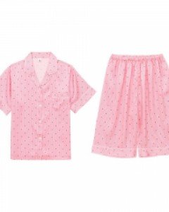 GD03864 모닝스타 쁘띠쁘랑 샤무즈 여자 반팔 5부 잠옷 상하 세트