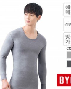 [진회색100] BYU3085 BYC 에어메리 에어 남 상의 22호 삼중직 방축가공 남성 긴팔 내의 내복