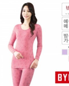 [인디안핑크100] BYQ0260/61/62 BYC 에어메리 에어 로맨틱 나염 7호 삼중직 방축가공 여성 내의 내복 상하 세트