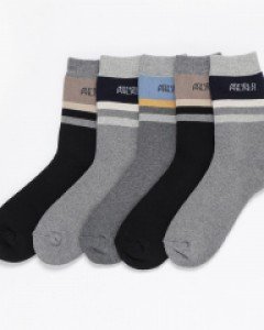 AP5192 아놀드파마 남자 무자수 통파일 장목 양말 5족