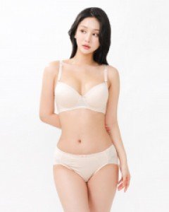 JBR1327S 비너스 A~C컵 쿨 냉감 인견 변화직 여자 풀컵 노와이어 몰드 브라 노라인 미디 삼각 팬티 세트