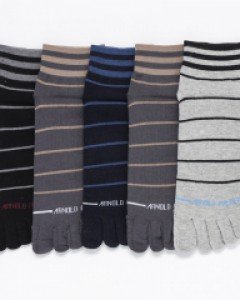 AP5217 아놀드파마 남자 신사 링글 로고 발가락 단목 양말 5족