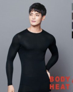 [그레이 110] BYU2133 BYC 보디히트 U넥 남 긴팔T 16호 남자 광발열 기능성 내복 내의 상의