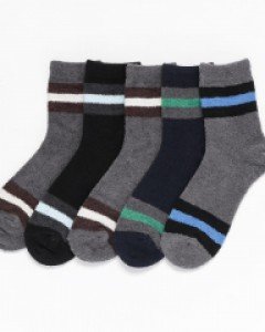 AP5605 아놀드파마 링글 패턴 남자 극세사 수면 장목 양말 5족