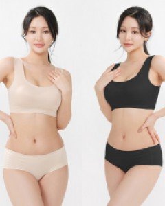 PBR7112S 판도라by비비안 모달 무봉제 퓨징 심리스 프리커팅 노와이어 스포츠 브라 브라렛 브라탑 브라 노라인 미디 삼각 팬티 세트