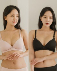 JBR8010 비너스 A~C컵 노와이어 몰드 헴라인 노라인 누디 광폭 날개 베이직 여자 브라