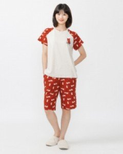 MC08463 쁘띠쁘랑 면혼방 여자 여름 반팔 홈웨어 잠옷 상하 세트