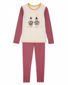 [60호/65호/70호/75호] 뎀뎀 너와나 세트 에어로웜 스판 여아동 주니어 긴팔 상하 실내복 내복 내의 잠옷 60~75호