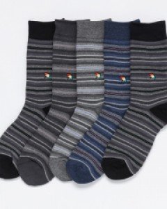AP5801 아놀드파마 200침 통 파일 남자 장목 양말 5족