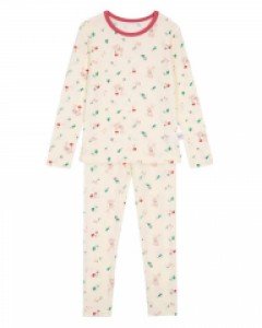 [75호] 뎀뎀 숲속토끼 세트 텐셀 스판 여아동 주니어 긴팔 상하 실내복 내복 내의 잠옷 60~75호