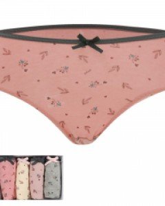 PWP691 폴밋 츄러스 요일 면스판 여자 미디 삼각 팬티 5매입 세트