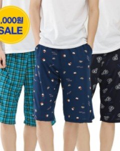 [쿨쿨웨어] MEP5007 쿨 냉감 냉장고 남자 여름 5부 홈웨어 잠옷 바지 파자마 하의