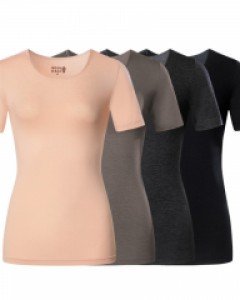 DBS7012 BYC 국산 보디히트 발열 여자 겨울 기능성 U넥 반팔 티셔츠 내복 내의 상의