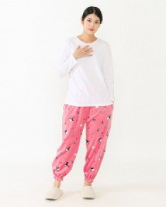 WUP9045-2 미소로 울트라 기모 여자 겨울 9부 홈웨어 잠옷 파자마 바지 하의