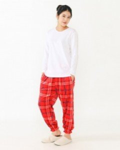 WUP9045-3 미소로 울트라 기모 여자 겨울 9부 홈웨어 잠옷 파자마 바지 하의