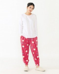 WUP9045-4 미소로 울트라 기모 여자 겨울 9부 홈웨어 잠옷 파자마 바지 하의