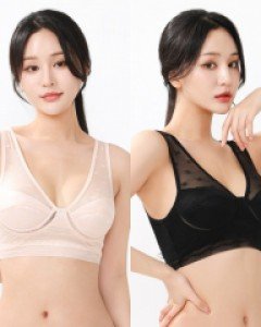 LB1077 럭센스 국산 B컵 레이스 노와이어 홑겹 런닝형 브라 브라렛 브라탑