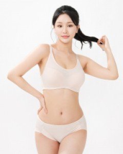 JBR1291S 비너스 A~C컵 메쉬 3/4컵 메쉬망 커버 노와이어 몰드 브라 임파선 결림 방지 노라인 미디 여자 삼각 헴팬티 세트
