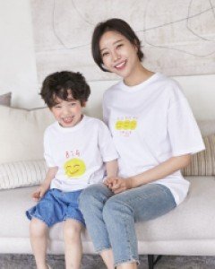 웃어요 반팔 엄마와아기 21B07WK/패밀리룩,가족사진의상