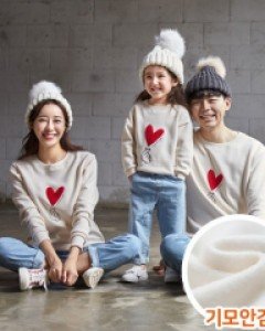 [가족긴팔티&패밀리룩]기모 패밀리 사랑해요 맨투맨 20D01