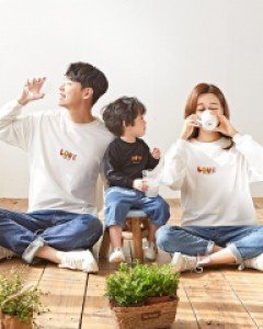 [가족긴팔티&패밀리룩]패밀리 신호등러브 맨투맨 긴팔 19C01