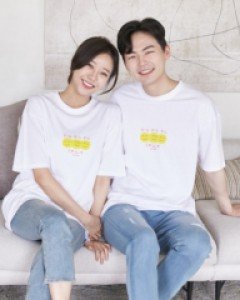 웃어요 반팔 남녀공용 21B07A/패밀리룩,가족사진의상 -