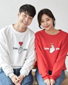 기모 핑거하트 맨투맨 긴팔 남녀공용 19D01/티셔츠,빅사이즈 -