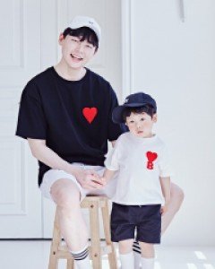 B하트 반팔 아빠와아기 22B01MK/ 패밀리룩,가족사진의상