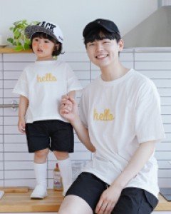 헬로우 반팔 아빠와아기 22B06BMK/ 패밀리룩,가족사진의상
