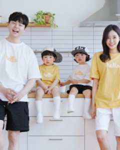 헬로우 반팔 패밀리 22B06B/ 패밀리룩,가족사진의상