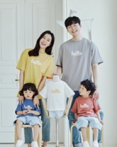 헬로우 반팔 패밀리 22B06/ 패밀리룩,가족사진의상