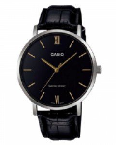 [정품][카시오]MTP-VT01L-1B 남성 손목시계 가죽밴드 패션시계
