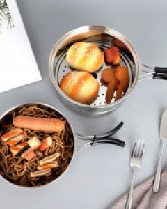 [캠핑문]휴대용 304 스테인레스 찜기 코펠