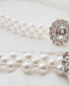 큐빅 진주 벨트