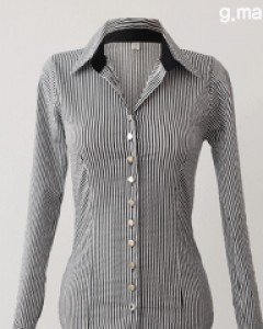 아이비 배색 스트라이프 셔츠 ⓟ   ▨리미티드 10%▨