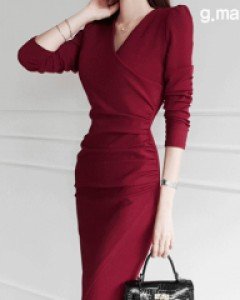 블랙와인 지르멘 셔링 원피스ⓟ  ▨리미티드 15%▨