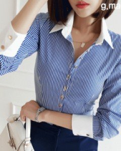 아이비 컬러 스트라이프셔츠 ⓟ   ▨리미티드 30%▨