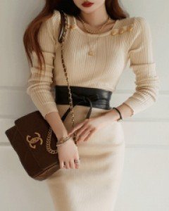 젠 스퀘어넥 니트 원피스  ▨리미티드 10%▨