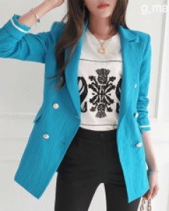 블루쉬 하프 린넨자켓 ⓟ  