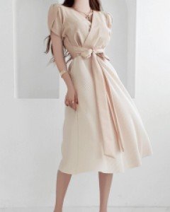 모이넴 배색 스트랩 원피스 ▨리미티드 10%▨