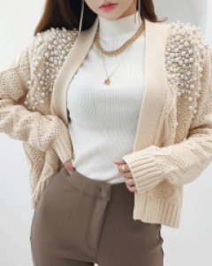 이렌 진주 니트 가디건 ▨리미티드 15%▨