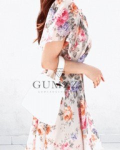 로잉 플라워 쉬폰 랩 원피스 ⓟ ▨리미티드 15%▨