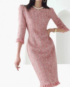 에일 트위드 스퀘어 원피스