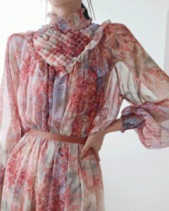 줄리 쉬폰 롱 원피스(허리끈set)