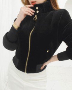 [체온UP] 피치 벨벳 패딩자켓